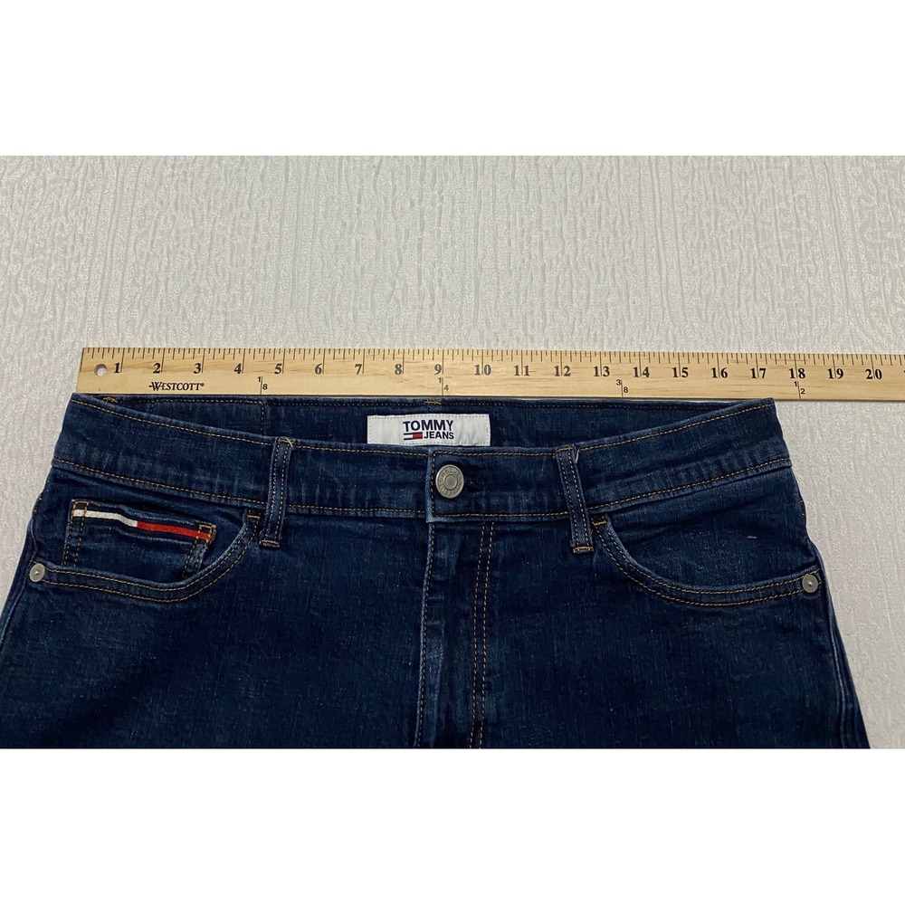 Tommy Jeans Mens‎ Straight Fit Dark Wash Denim Jeans 34x32 Distressed Stretch - Picture 9 of 12